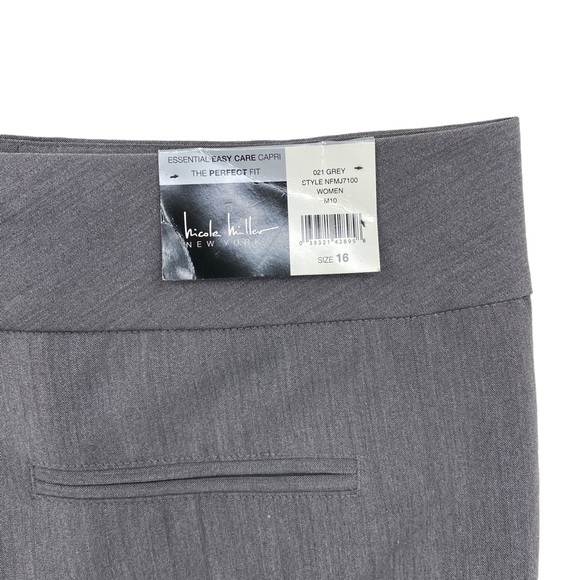 New NICOLE MILLER Capri Pants Essential Easy Care Pockets Wide Leg - Picture 6 of 9